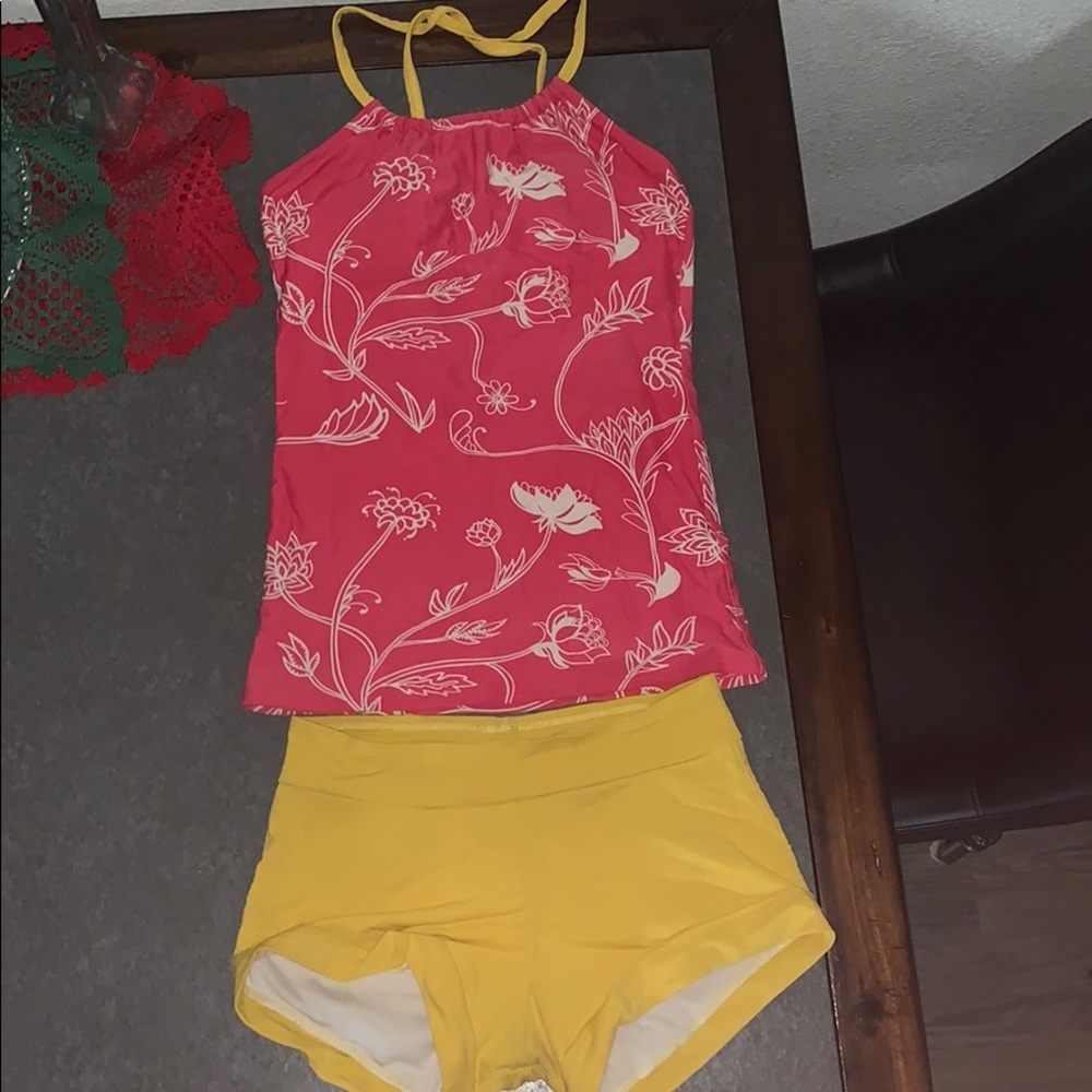 Lime Ricki halter swimsuit set